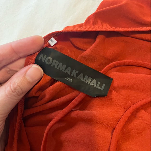 Norma Kamali Low Back Slip Jumpsuit Cinnamon Orange Size Small - Picture 4 of 8